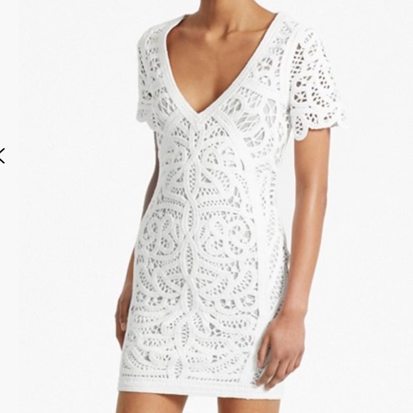 French Connection Mesi Macrame Lace Jersey Dress - Picture 4 of 4